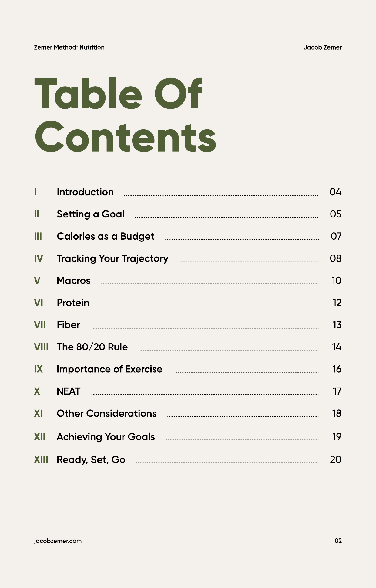 JZ Nutrition Guide